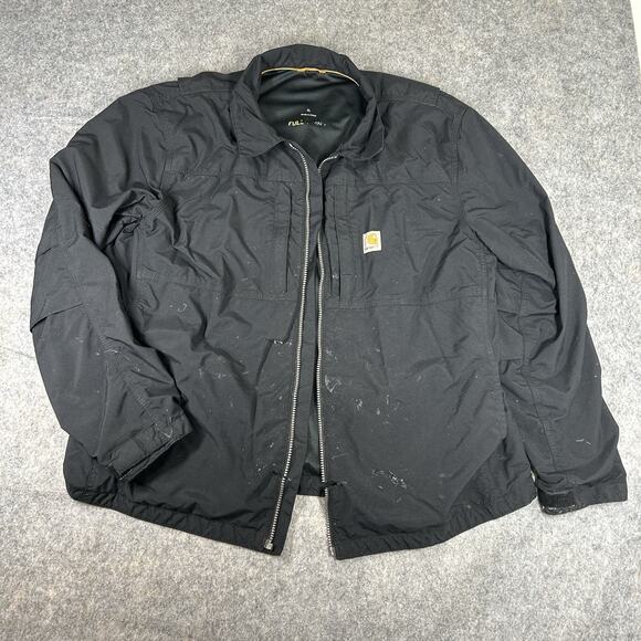 CARHARTT Full Swing Jacket Mens XL Black Distressed Flaws 102841 001 - Picture 1 of 10
